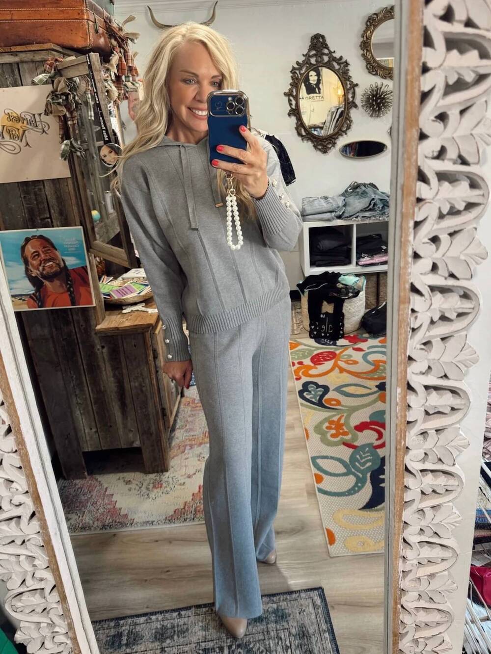 NEW RAIN + ROSE sweater lounge set in grey
